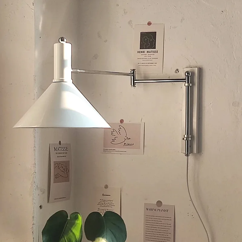 

Итальянский настенный светильник E27 средневековая Bauhaus стрейчевая длинная подвижная студийная фотография спальня ретро Складная Лампа