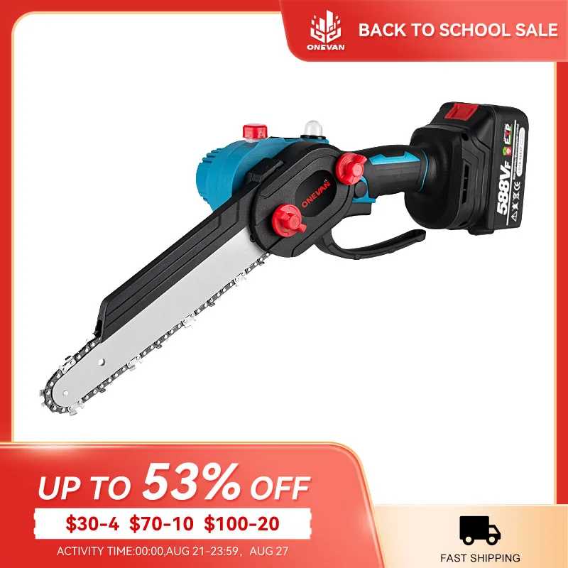 

ONEVAN 8Inch Brushless Electric ChainSaw 45000RPM Cordless Battery Chainsaw Rechargeable saw Power Tools For Makita 18V Battery