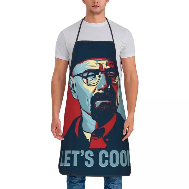 Фото Фартуки «Let's Cook Breaking Bad» для женщин и мужчин, грязеотталкивающие, для кафе, из полиэстера, для уборки дома №3