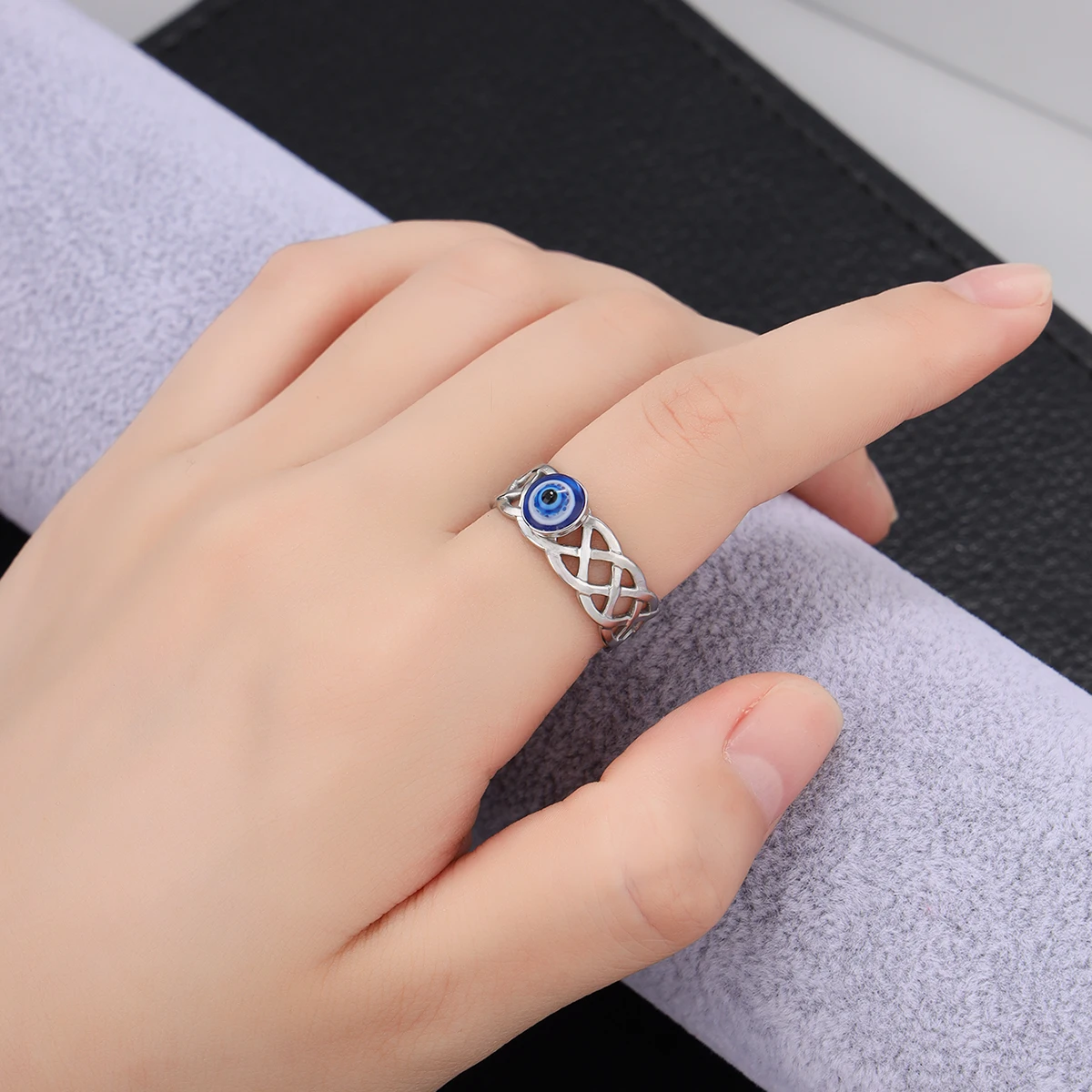 Original Design Devil's Eye Ring Blue Eye Ring Multi Style Design Flower Alloy Men's and Women's Rings