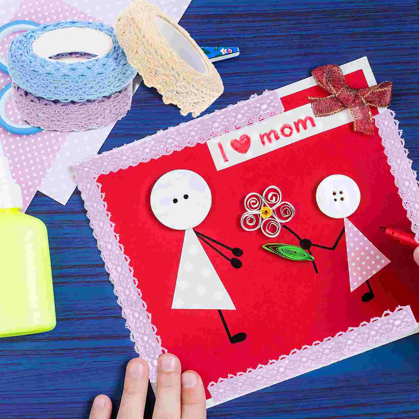 3 рулона тканевой кружевной ленты для фотоальбома черный клей ручное