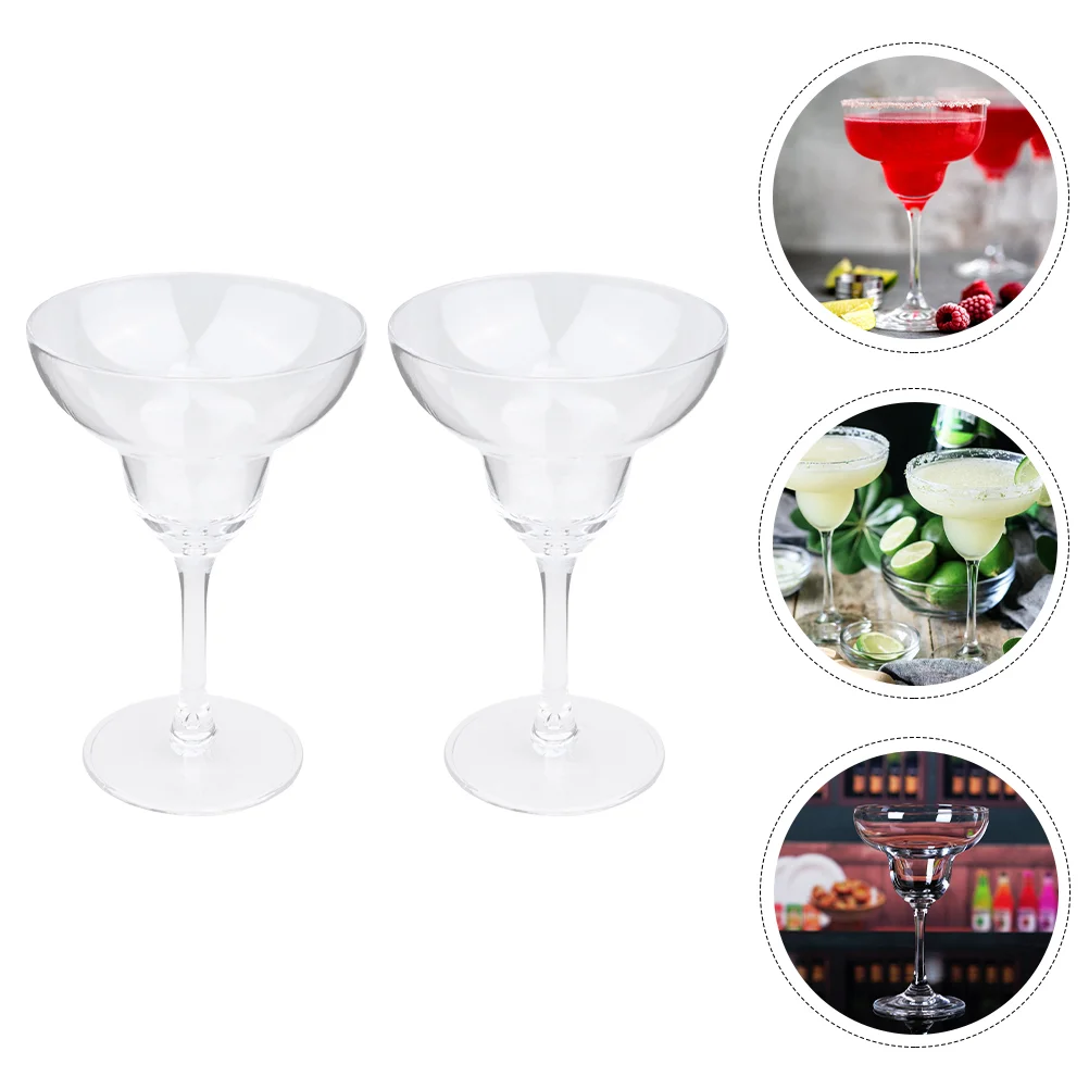 

2pcs Exquisite Cocktail Glass Goblet Plastic Champagne Glass for Restaurant Bar