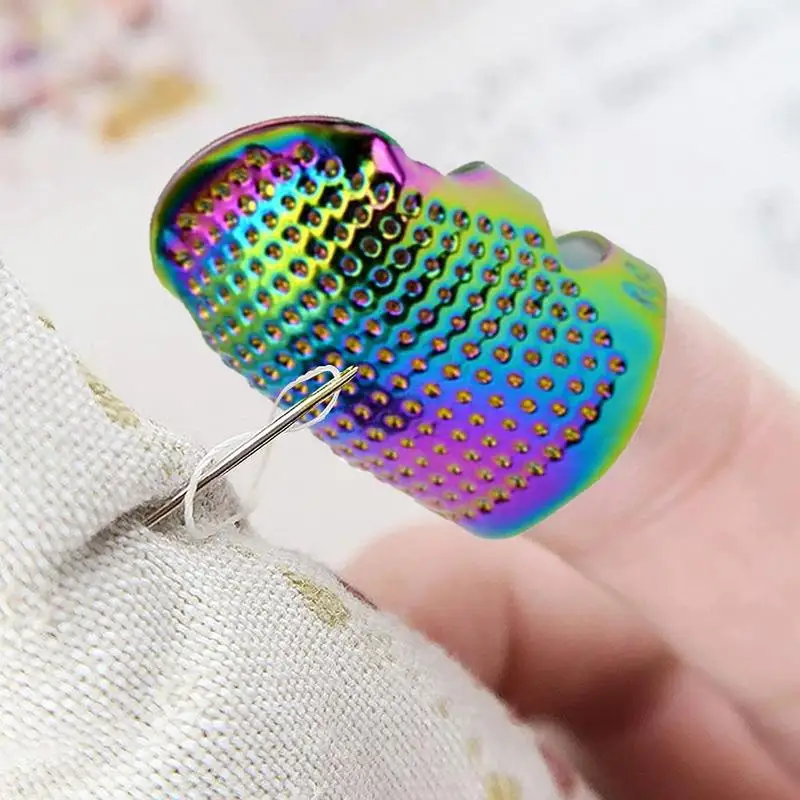

Sewing Thimble Dazzles Colorful Metal Thimble For Sewing Finger Protector Sewing Thimble Cap For Sewing Embroidery Accessories