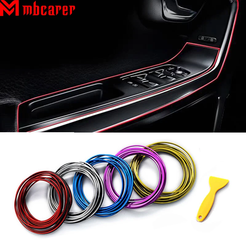 

2/3M Car Interior Mouldings Stickers Decor Strip Auto Door Dashboard Air Outlet Steering Strips Car Accessories Interior