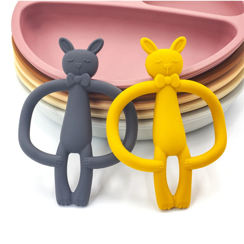 

Baby Teether Food Grade Silicone Material Cute Cartoon Double Handle Teether Teether Toy Pain Teething Relief Baby Accessories