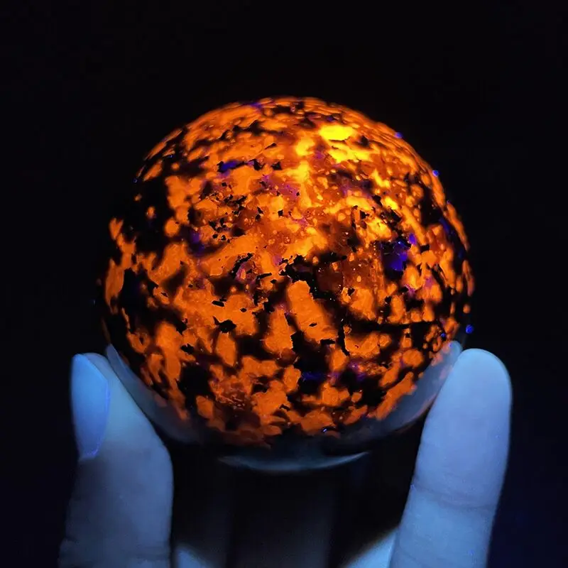 

100% Natural American Yooperlites Sphere Fluorescent Energy Ball Reiki Specimen Aquarium Home Room Decoration Gems