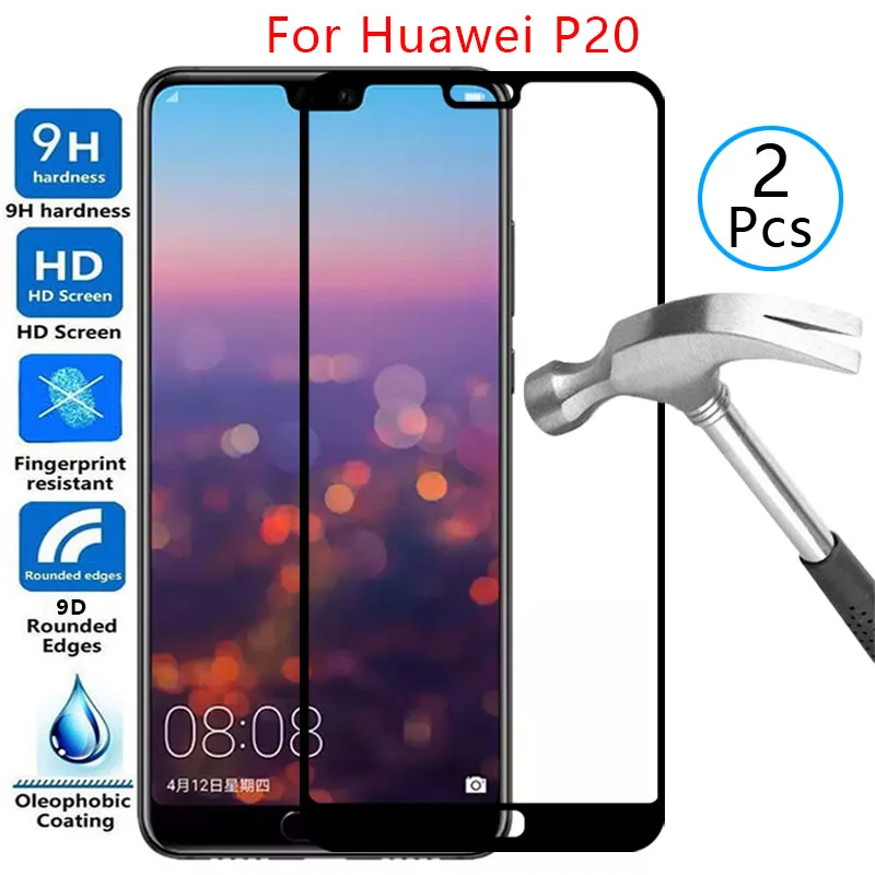 

9d screen protector tempered glass case for huawei p20 cover on huaweip20 p 20 20p 5.8 protective phone coque bag huawey honor
