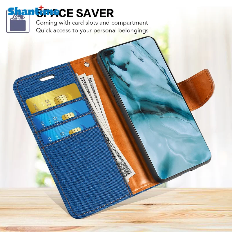 

Oxford Leather Wallet Case For Sharp Aquos R7 With TPU Soft Back Cover Magnet Flip Case For Sharp Aquos R7