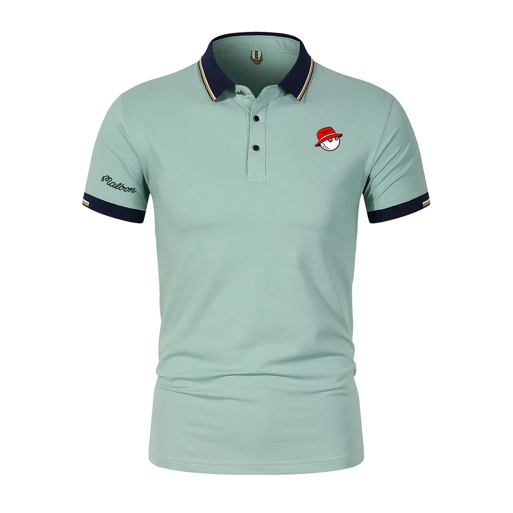 Golf Shirts Men fashion casual Short Sleeved T-shirt Golf Clothing Spring Summer Men's Lapel Polo Shirt Quick Drying Breathable