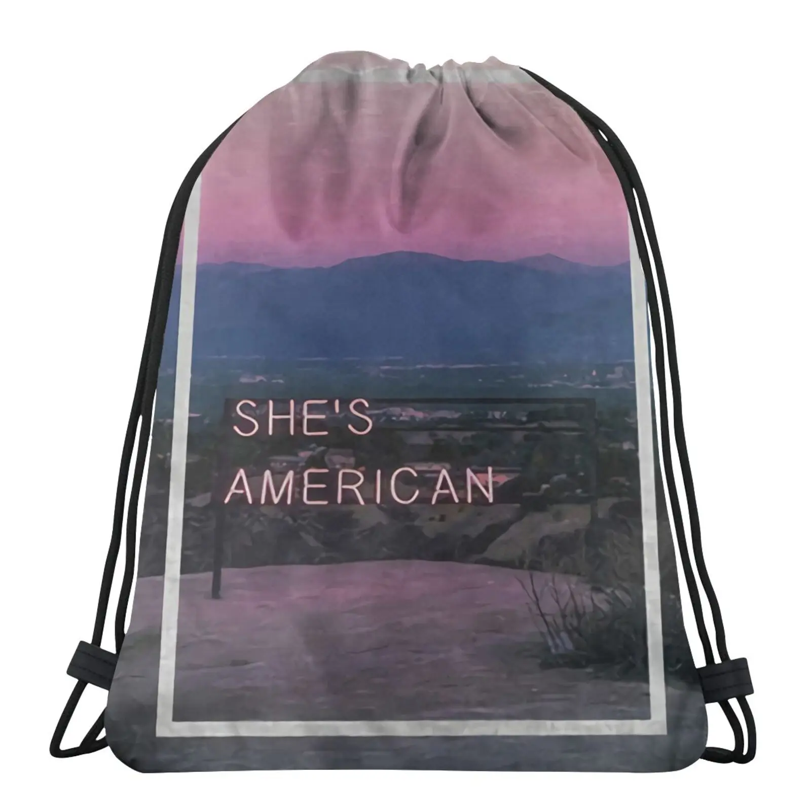 

1975 She Is American Graphic For Bag String Bag Small Fabric Bag Children's Fabric Bag Fabric Bags Bags Bag Straw Gothic Shoes