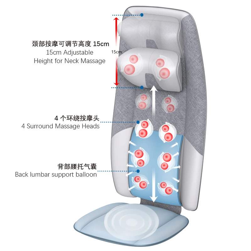 15 years massager manufacturing Health care home buttocks massage cushion kneading shiatsu massage cushion for car enlarge