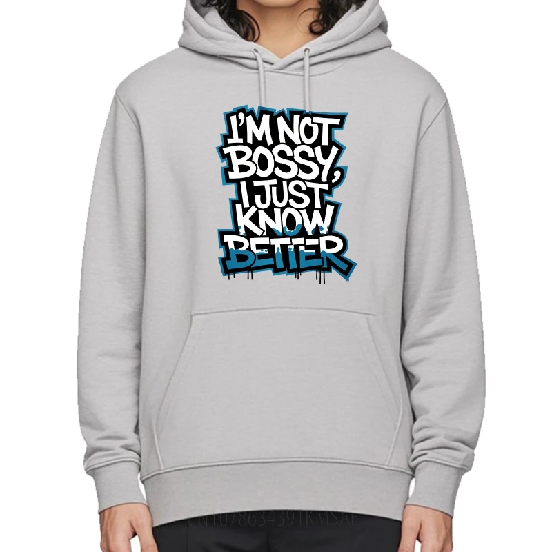 Фото Уличная одежда Мужские весенние толстовки I'm Not Bossy I Just Know Better Уличная толстовка с капюшоном Мужская минималистичная осень №4