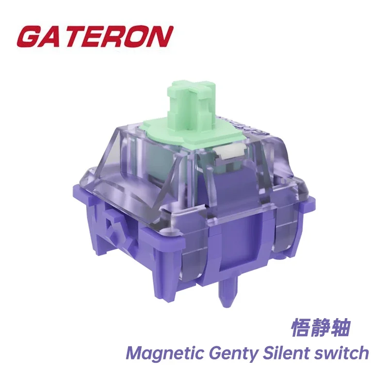Фото Магнитный бесшумный переключатель Gateron Genty, линейный, с регулируемым предварительным ходом, эффект датчика Холла для магнитных клавиатур, для игр и офиса №1
