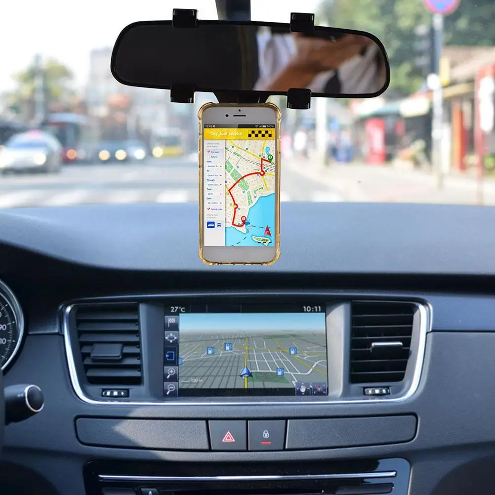 Phone Car Holder Rear View Mirror Phone Mount Magnetic Car Phone Holder Mount Cell Phone Automobile Cradles