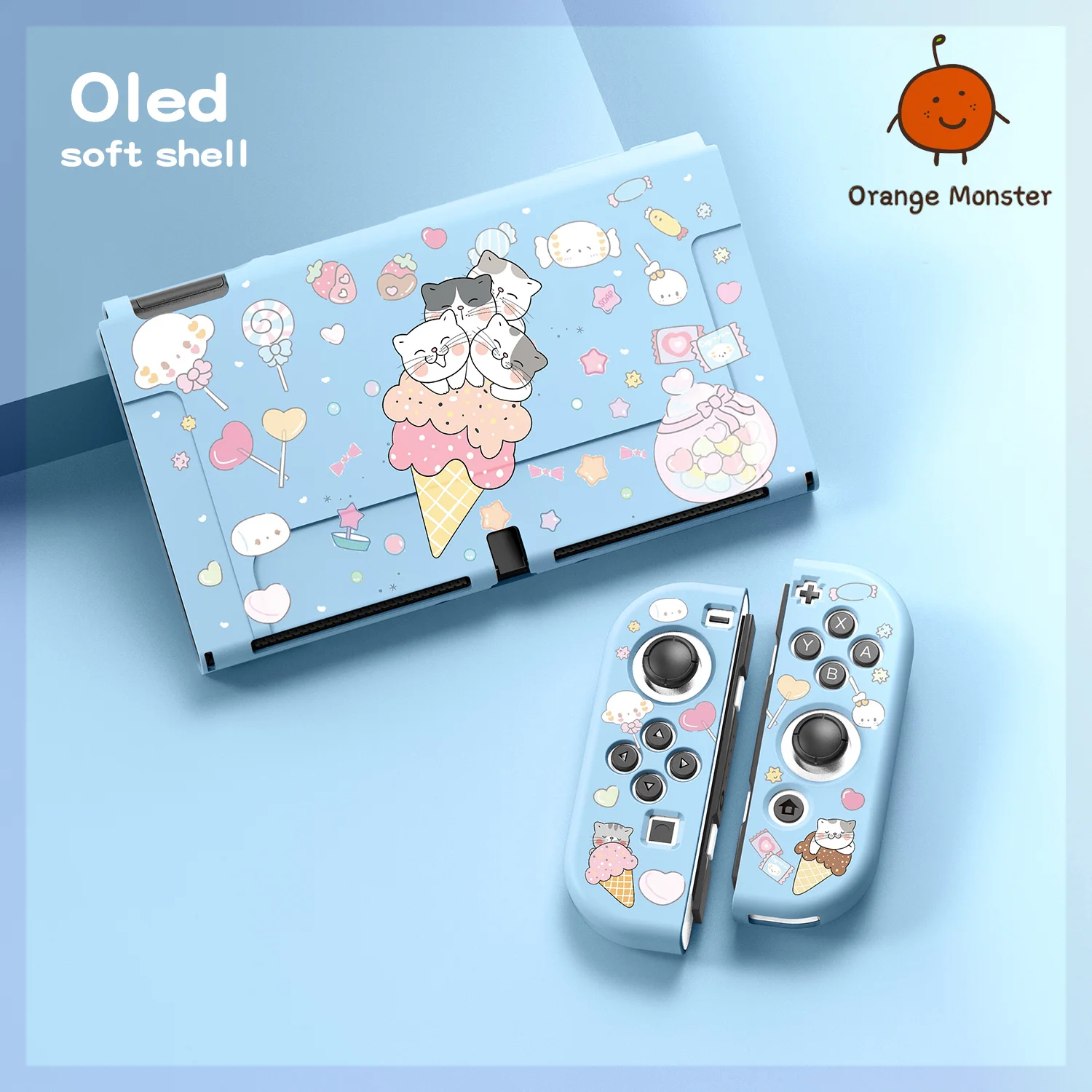 Милый кавайный мягкий уникальный защитный чехол художника для NS Switch/Oled/Lite с противоскользящим покрытием из ТПУ