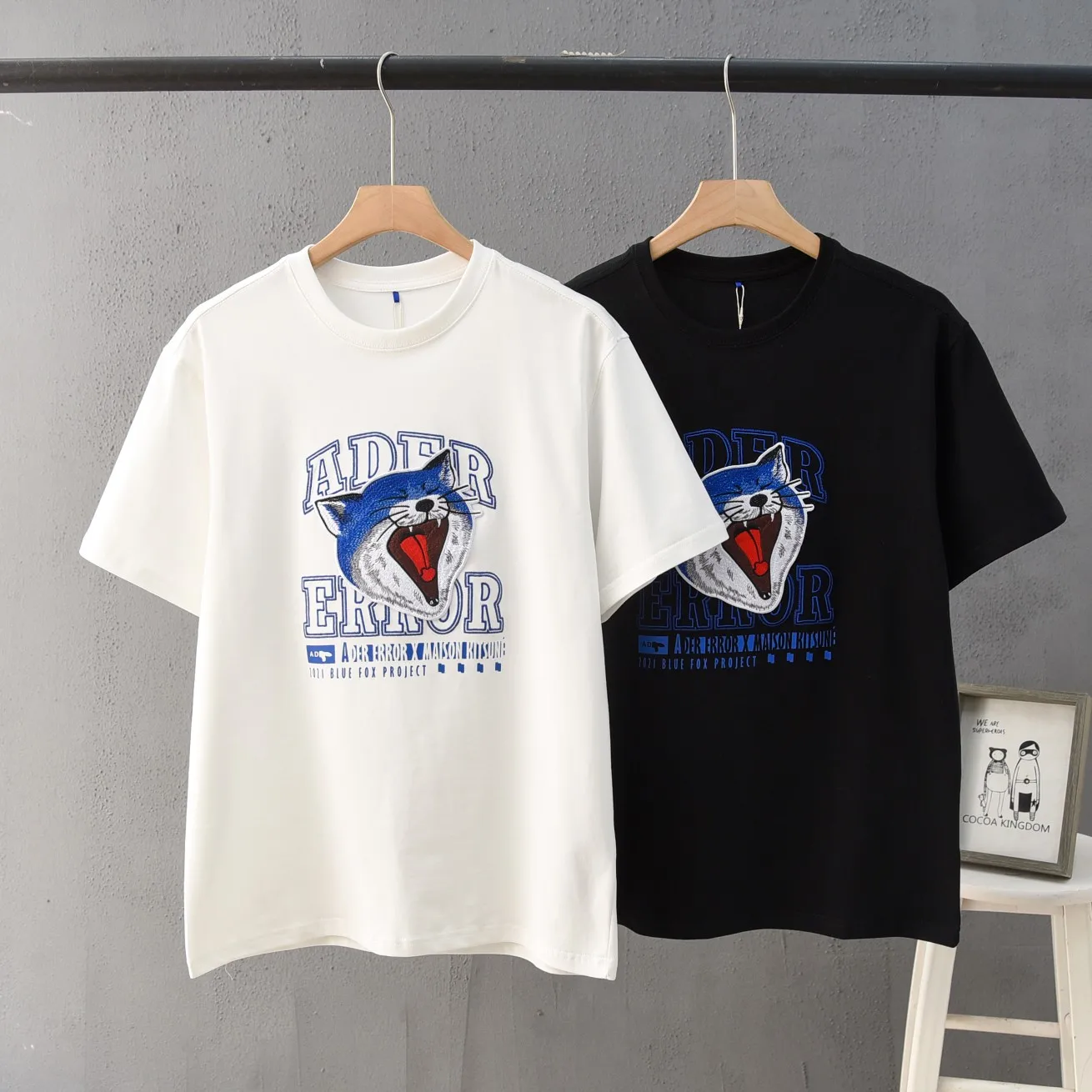 Высококачественные корейские брендовые футболки 1:1 с коротким рукавом вышивкой