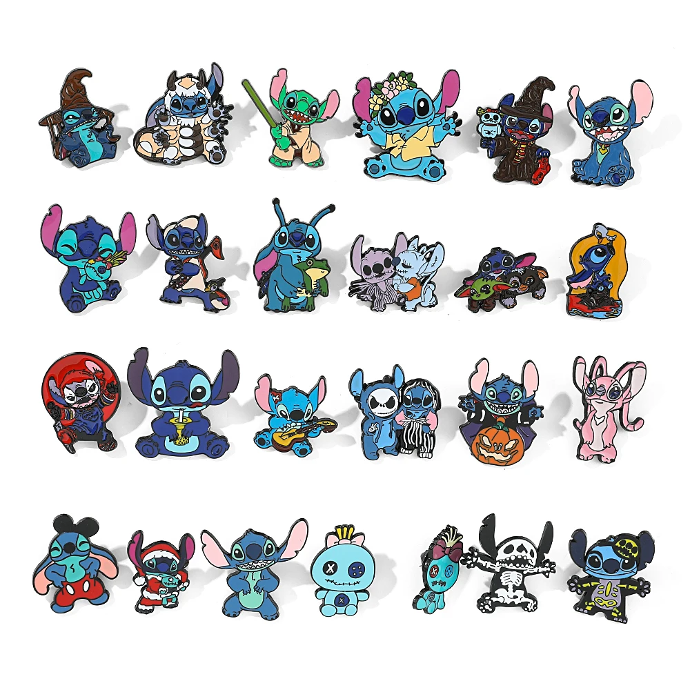 

Disney Stitch Cartoon Metal Enamel Pins Yoda Baby Brooch Cute Frog Badges Metal Denim Shirt Lapel Pin Jewelry Accessories