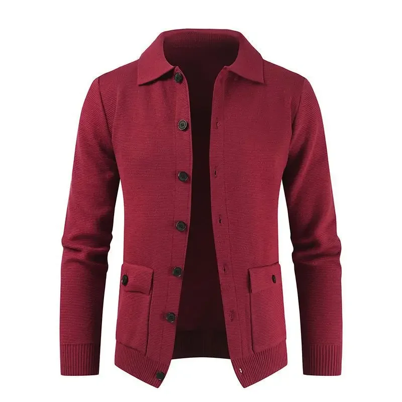 Европейский и американский мужской модный однотонный облегающий свитер с