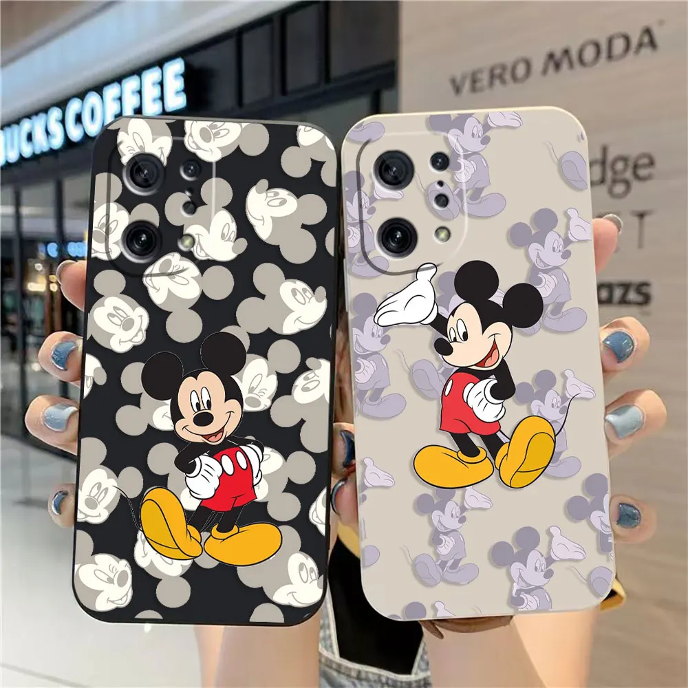 

Case For OPPO FIND X5 X3 X2 REALME X50 RENO 2 4Z 4 6 7 Lite 5Z 5F 7Z 4G 5G PRO Simple Liquid Silicone Case Funny Mickey Mouse