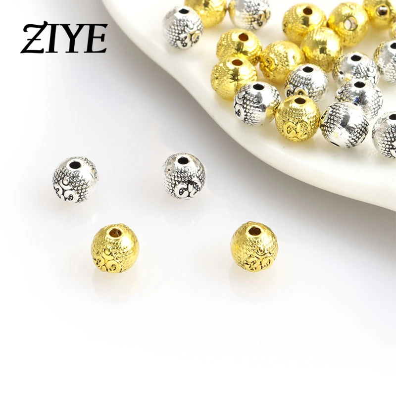 

10pcs Antique Silver Color Plated Yoga Loose Spacer Beads for Jewelry Making Bracelet DIY Findings 8mm Accessories Fashion Gifts