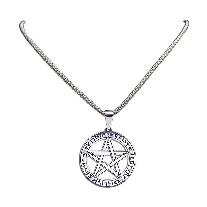 Ожерелье с пентаклем в скандинавском стиле викингов для женщин и мужчин амулет