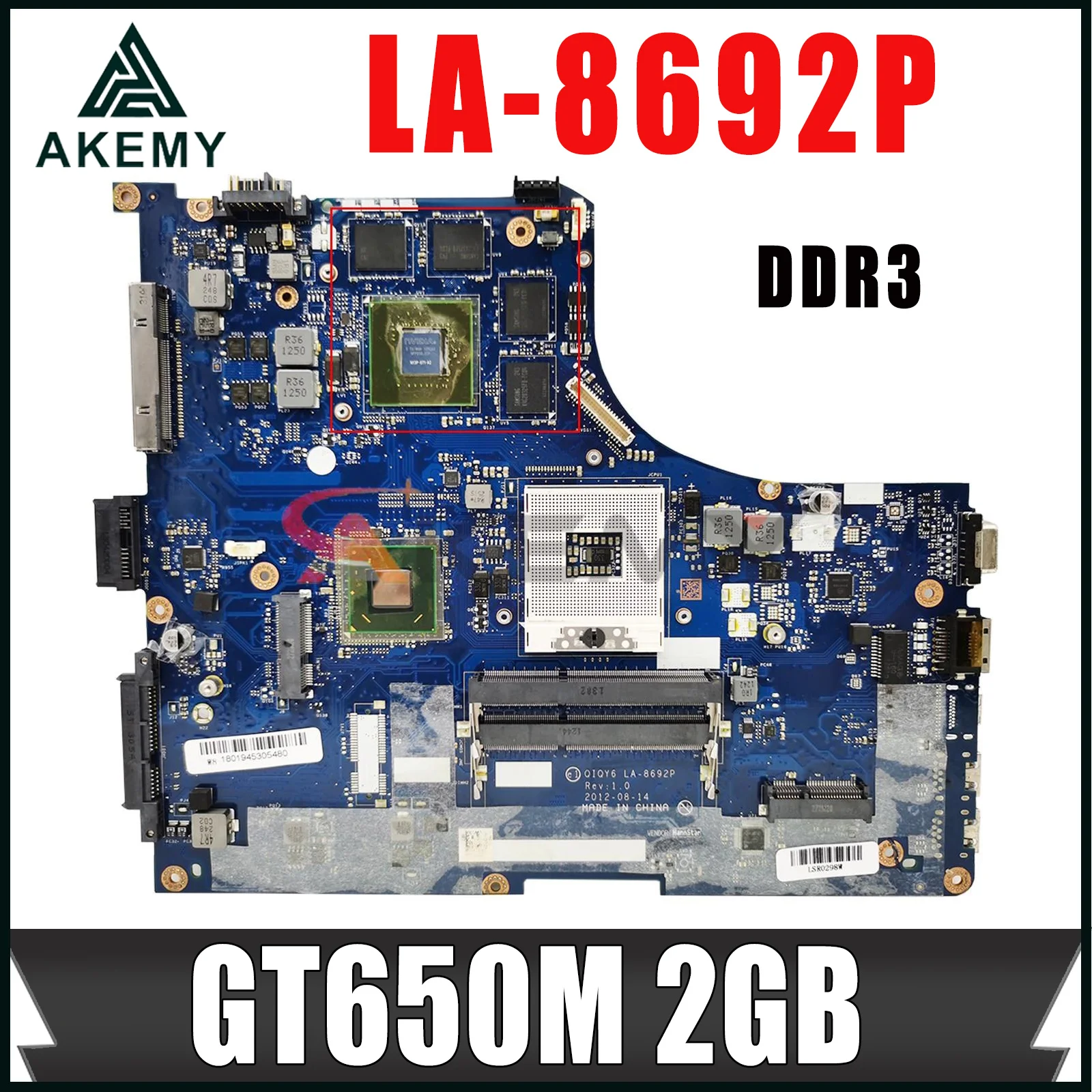 

QIQY6 LA-8692P For Lenovo Ideapad Y500 Y500N Laptop motherboard PGA989 HM77 DDR3 GPU GT650M 2GB 100% Tested