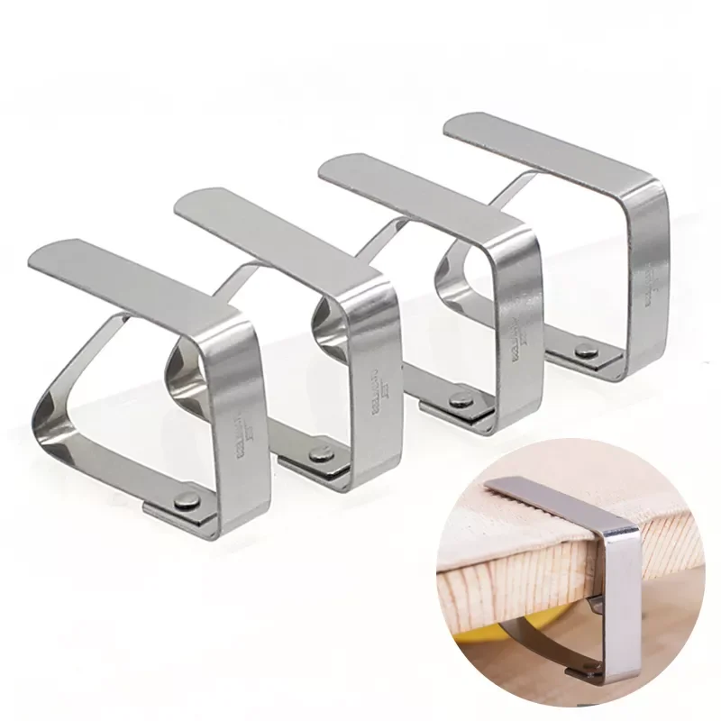 

4pcs/set Map Table Holder Clip Stainless Steel Adjustable Tablecloth Clips Cloth Cover Clamp Party Picnic Holder Clamp Tools