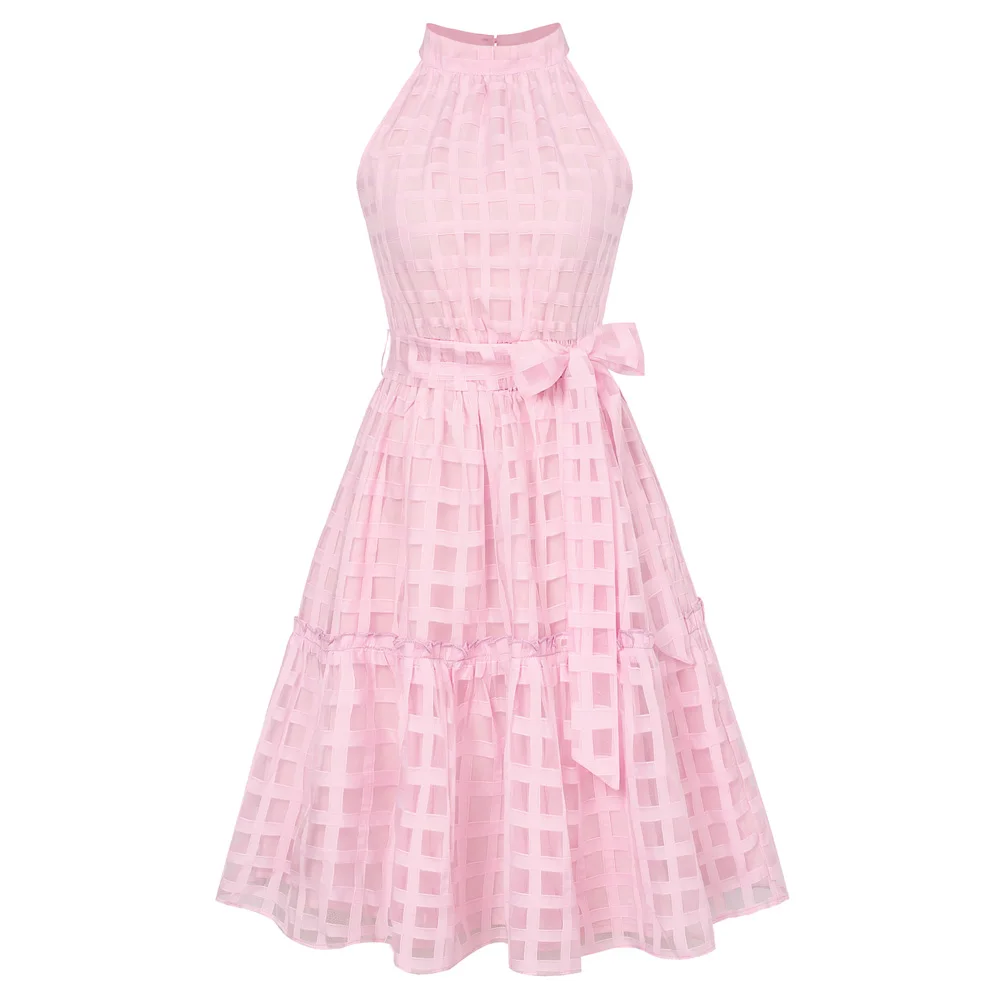 

Zexxxy Women Elastic Waist Dress Cut-out Shoulder Tiered A-Line Mid-Thigh Dress