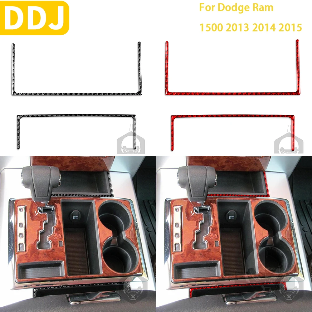 

For Dodge Ram 1500 2013 2014 2015 Accessories Carbon Fiber Shifter Panel Storage Box Trim Sticker Decoration LHD