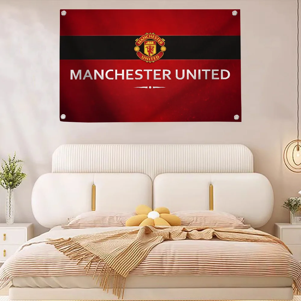 Манчестер Юнайтед FC M-Manchester U-образный полиэстеровый флаг экологически чистый