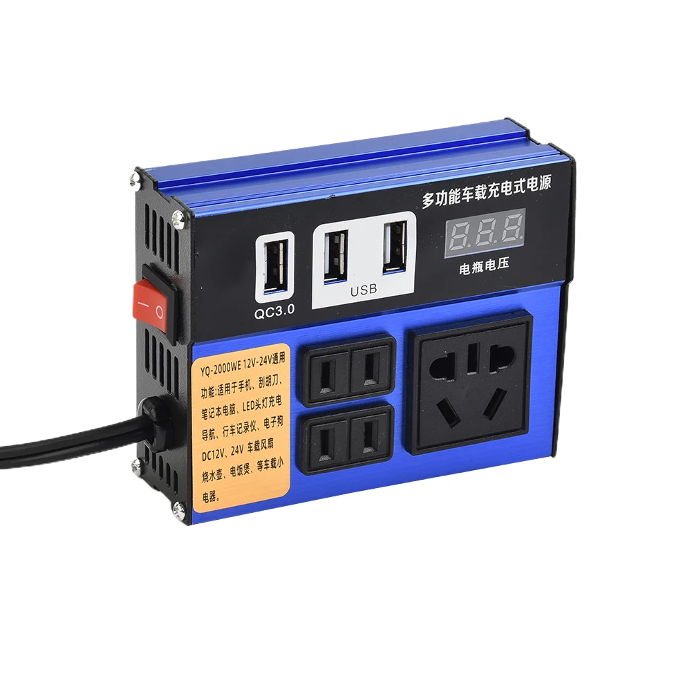 

Автомобильный инвертор, 4-USB, 12 в пост. Тока, 24 В до 220 В пост. Тока
