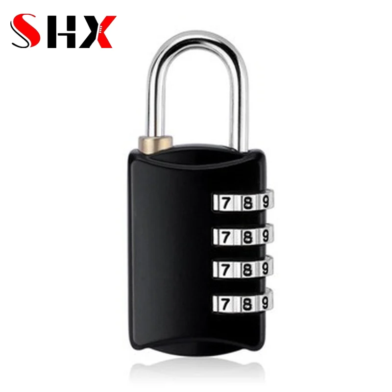 

66*30*14mm Zinc Alloy Heavy Duty 4 Dial Digit Combination Lock Weatherproof Security Padlock Outdoor Gym Safely Code Lock Black