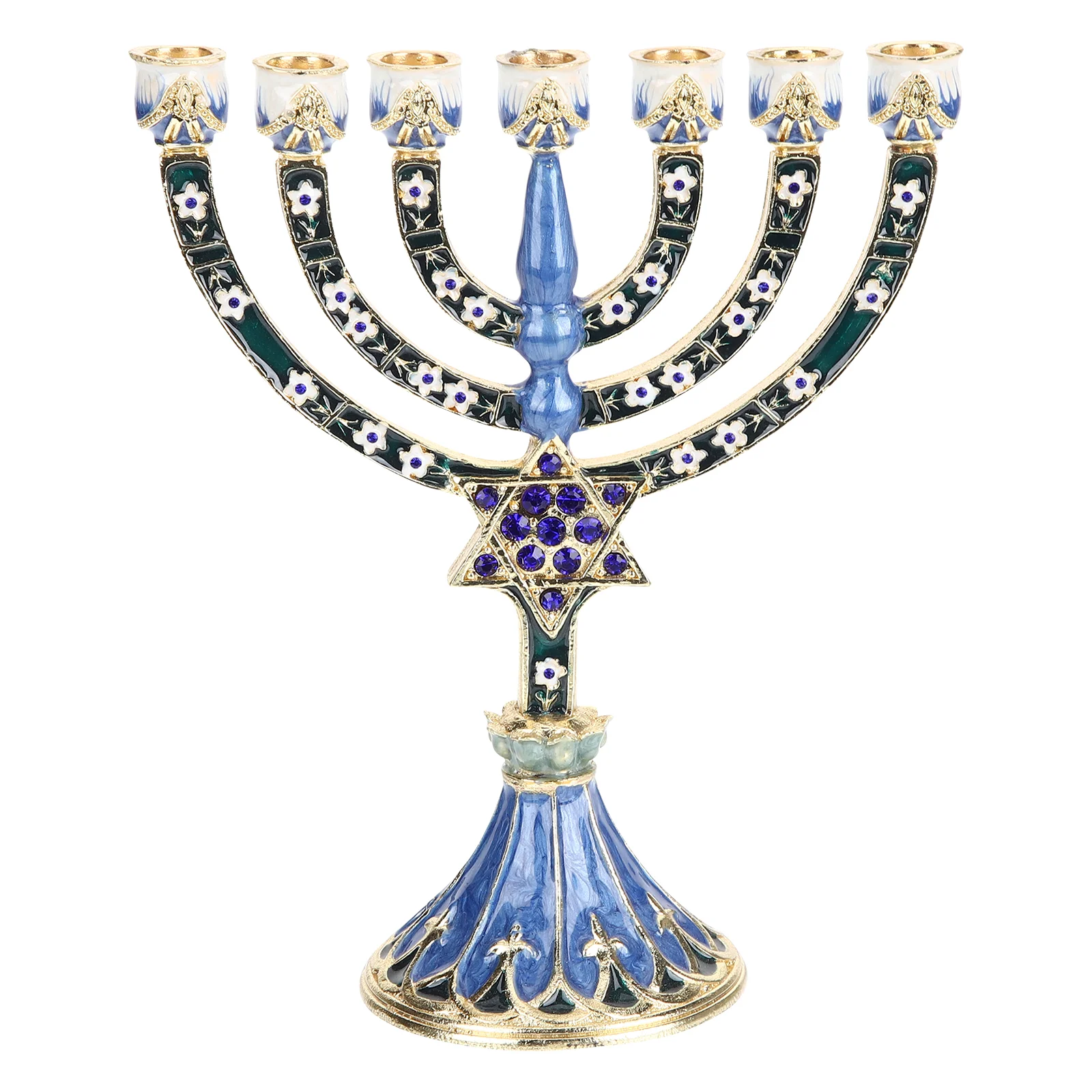 

Decor Table Hanukkah Decoration Holder Retro Candlestick Vintage Decorative Metal 7 Branches & holders
