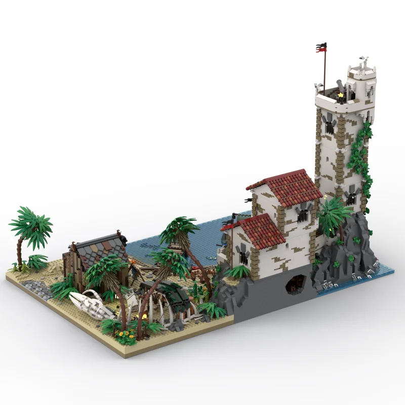Фото 8047 деталей MOC Модель «Пиратский пляж» (Порт Саваж) — Конструктор, Архитектурная игрушка, Подарки на день рождения, DIY, Обучающий конструктор, Декоративный набор №3