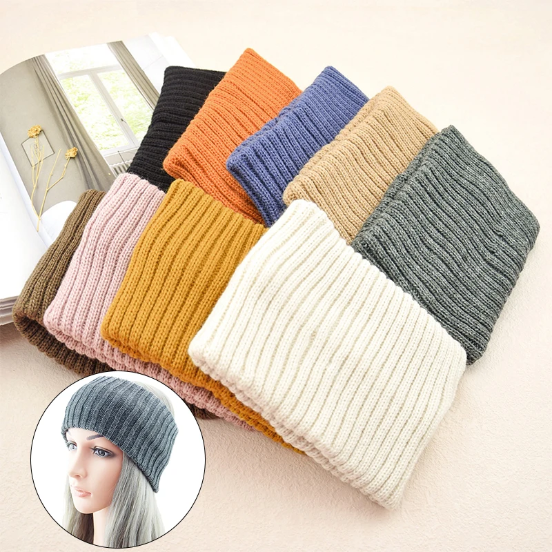 

Winter Sport Knitted Headbands Autumn Solid Warm Yoga Turbans For Women Girls Men Wide Stretch Hairbands Ladies Hair Accessories