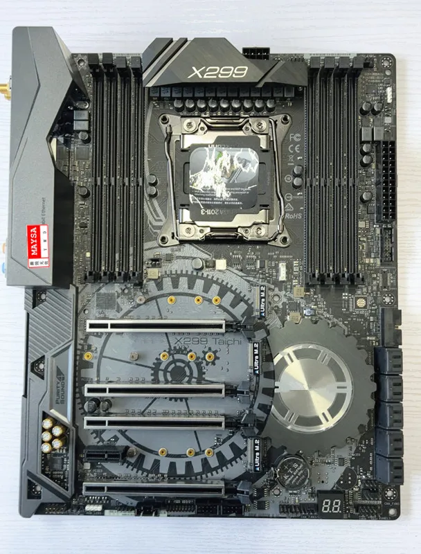 Материнская плата X299 для ASRock X299 Taichi LGA 2066 8 × DDR4 128 ГБ PCI-E 3,0 3 × M.2 USB3.1 8 x SATA3 ATX для процессора Intel Core X-Series