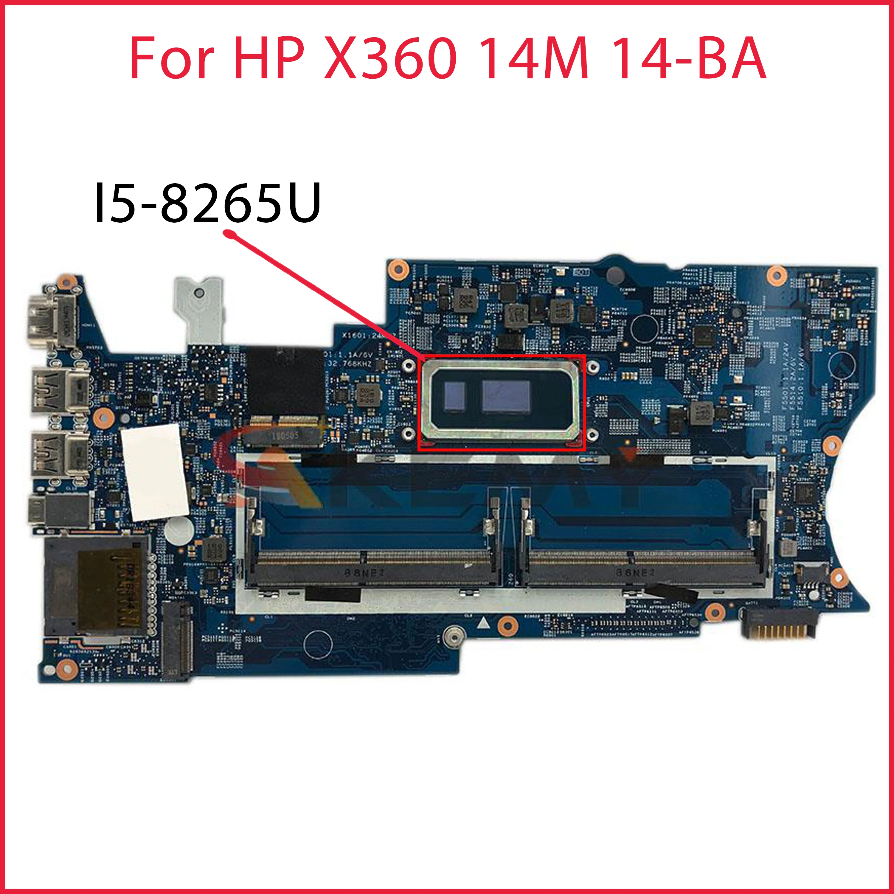 

L39180-601 L41253-601 For HP X360 14M 14-BA253CL 14-BA laptop motherboard 18755-1 448.0C212.0011 With I5-8265U 100% tested