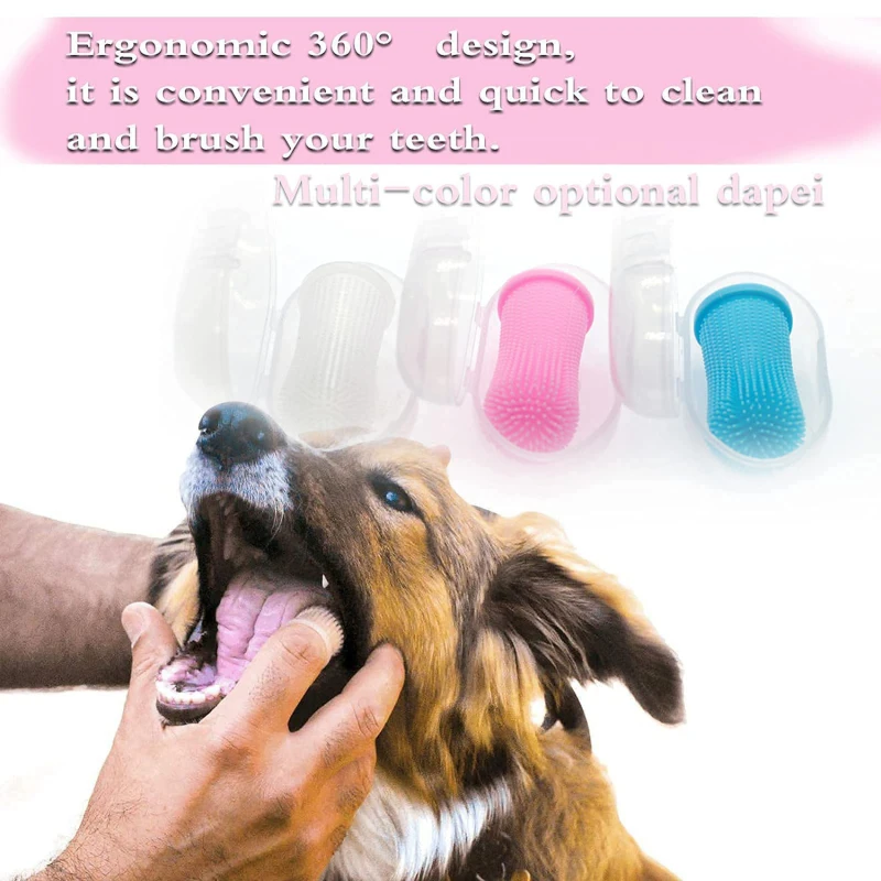 

1/4pcs Dog Toothbrush 360°Silicone Puppy Toothbrush Dog Tooth Cleaner Dog Finger Toothbrush For Pet Dental Care Accessories