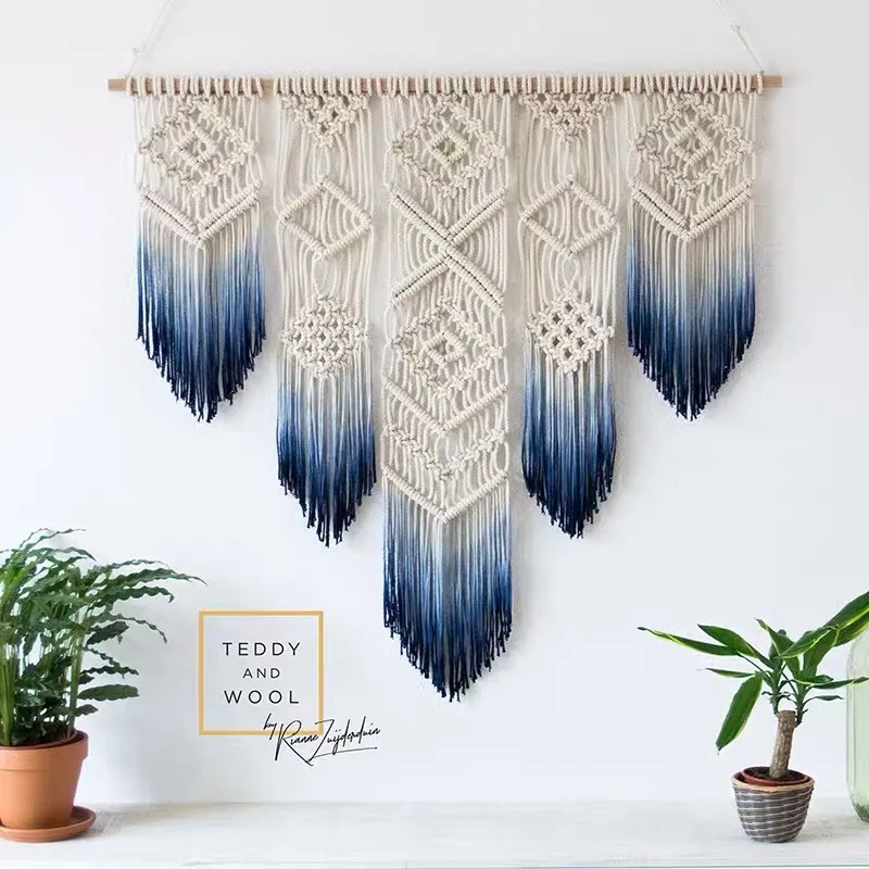 

100% хлопковый гобелен настенная Подвеска для дома, скандинавский окрашенный гобелен, Геометрическая ручная стирка, ткань богемный Декор окрашенный