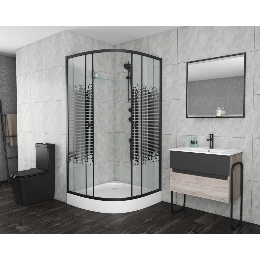 Душевой уголок Niagara NG-007-14 0071452B 90x90 см мозаика черный |
