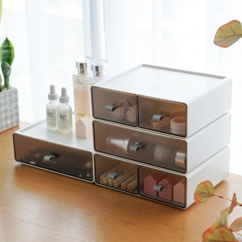 

Desktop Storage Box Drawer-type Office Documents Stationery Organizer Home Stackable Sundries Cosmetics Storage Drawer
