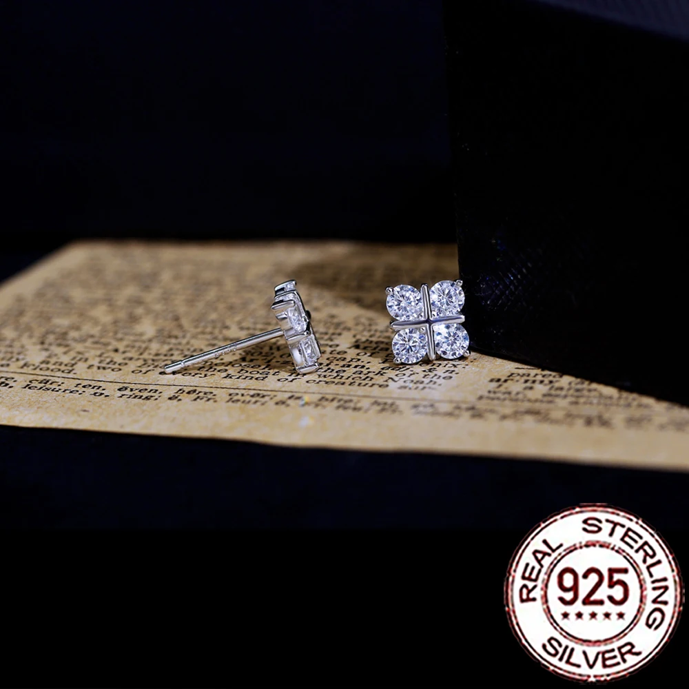 QooLady очаровательные серьги-гвоздики из стерлингового серебра 925 пробы с