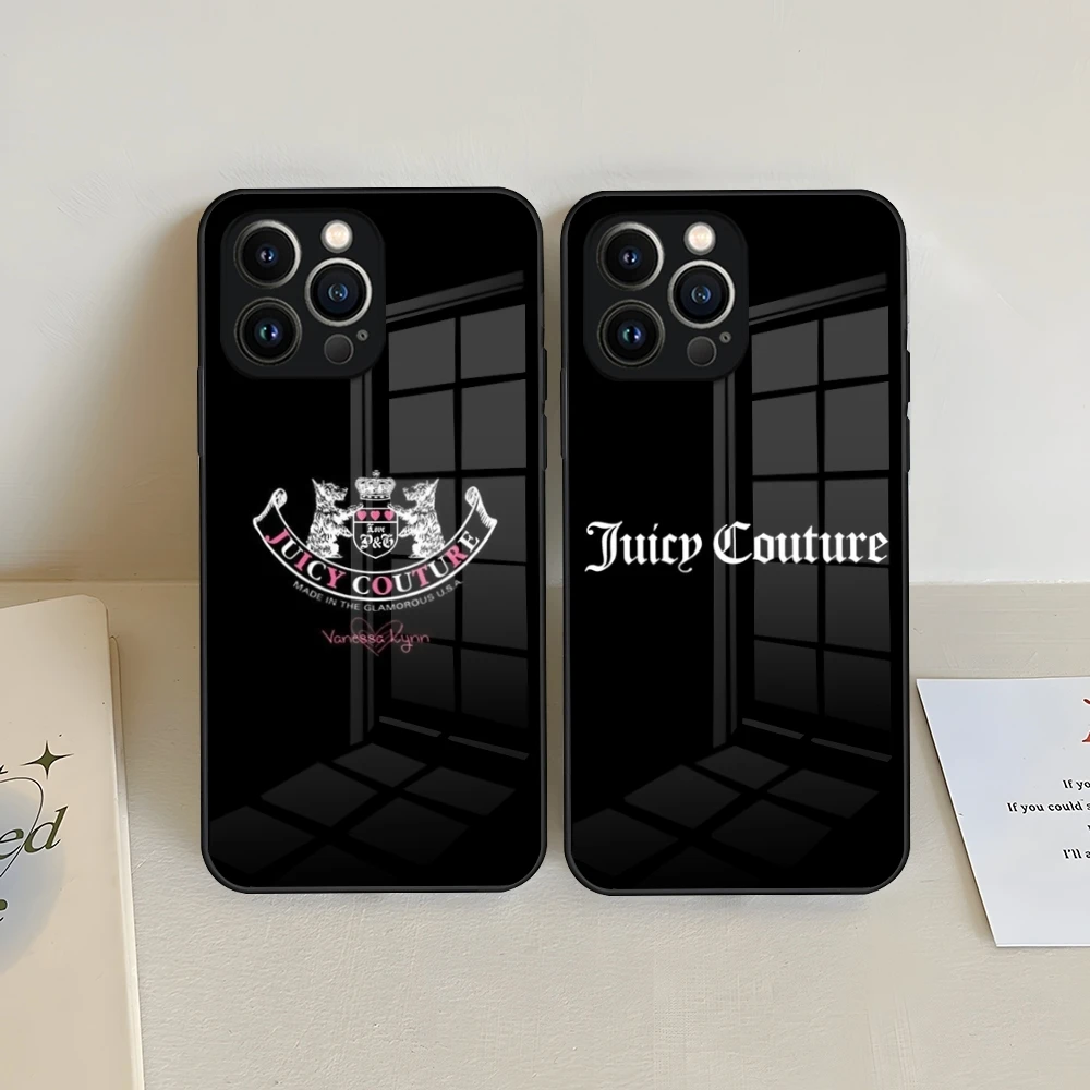 Чехол для телефона J-Juicy C-Couture iPhone 15 13 14 16 12 11 Pro XS Max Plus Mini X XR SE2020 чехол из закаленного
