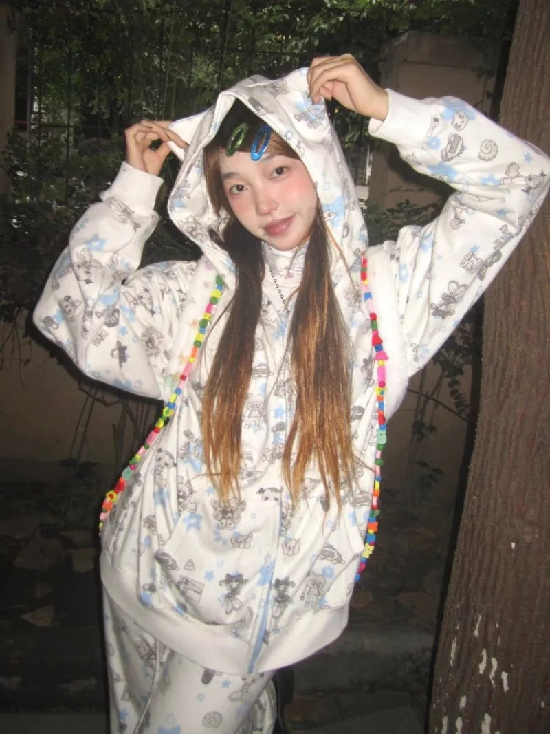 Новинка 2024 японская осенняя двумерная куртка с капюшоном и кошачьими ушками