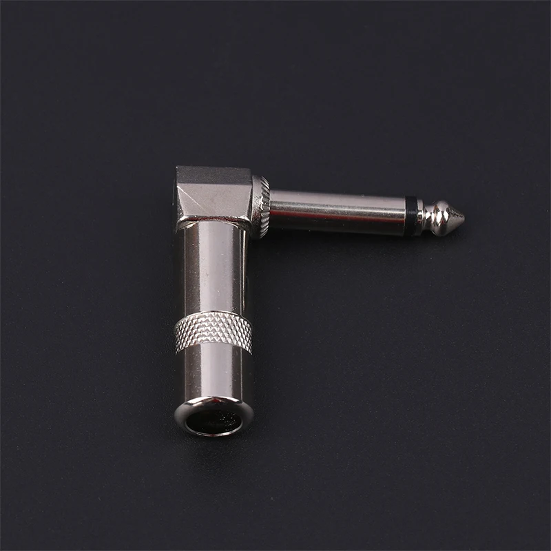 Metal 6.35mm Plug Right Angle Male Mono L-Shape Audio Connector For Guitar 1/4" 6.35 90 Degree Jack Solder