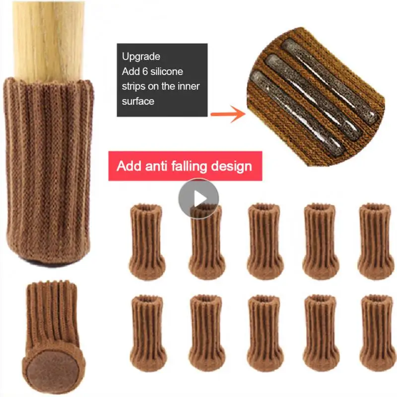 

4PCS Table Legs Socks Knitted Chair Cover Furniture Legs Sock Chair Leg Protector Cover Legs For Furniture Chair Leg Caps