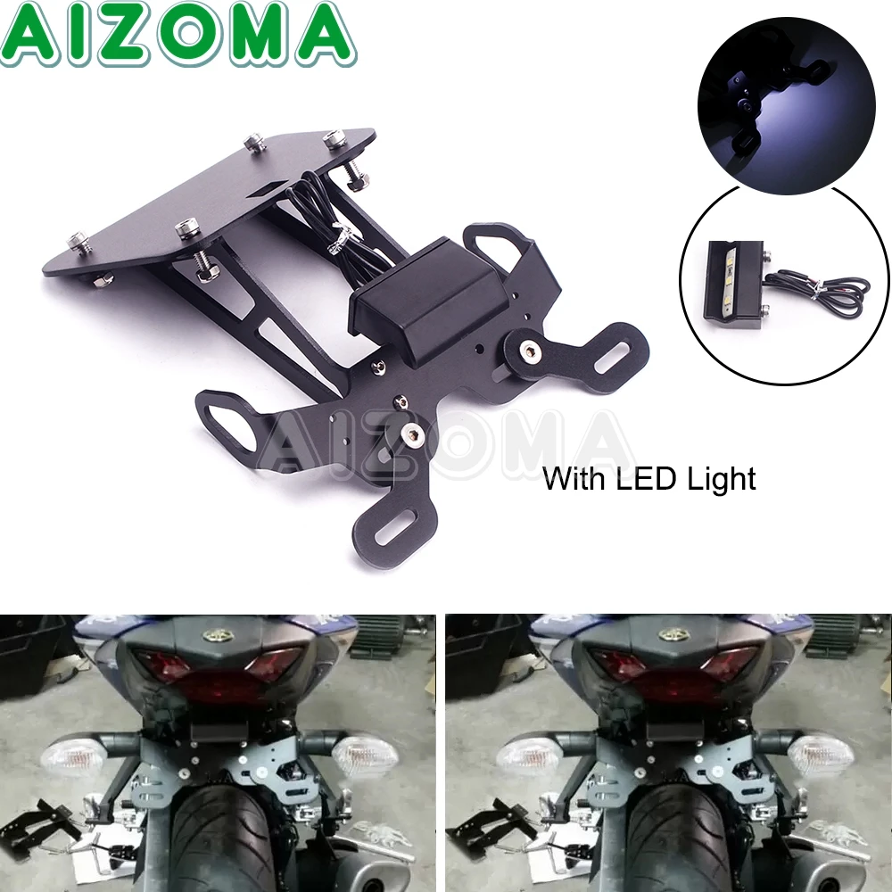 

For YAMAHA YZF R25 R3 2014-2020 Motorcycle Registration Plate Bracket License Plate Holder LED Light for MT-25 MT-03 MT25 MT03