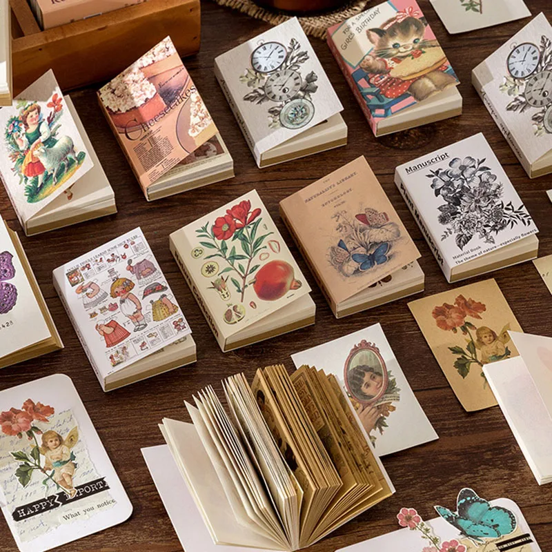 

Винтажный блокнот для заметок 80 листов, клейкие заметки, декоративная бумага для скрапбукинга, журнала, альбома, школьные и офисные канцеля...