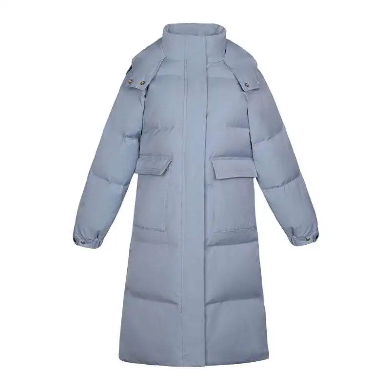 Женский пуховик выше колена новинка 2024 корейская зимняя одежда свободное