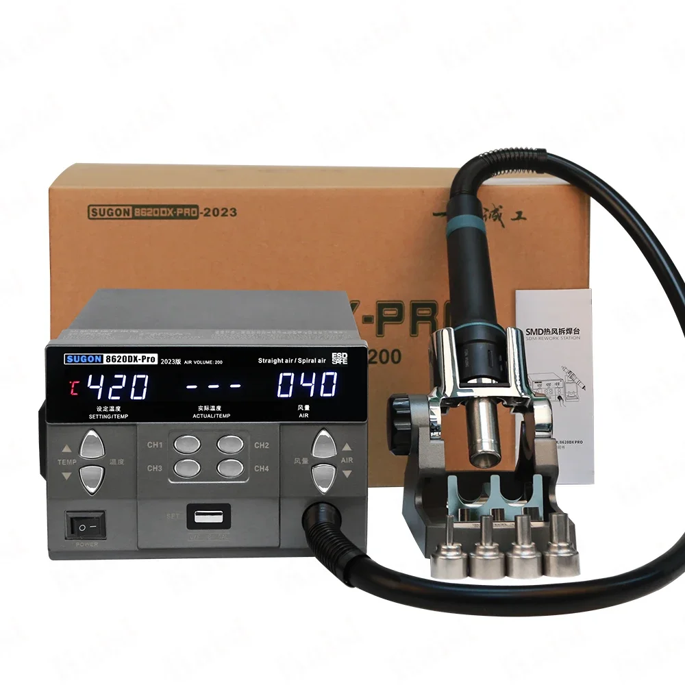 SUGON 8620DX Pro 220 В/110 В паяльная станция ЖК-цифровой дисплей 1300 Вт высокая мощность